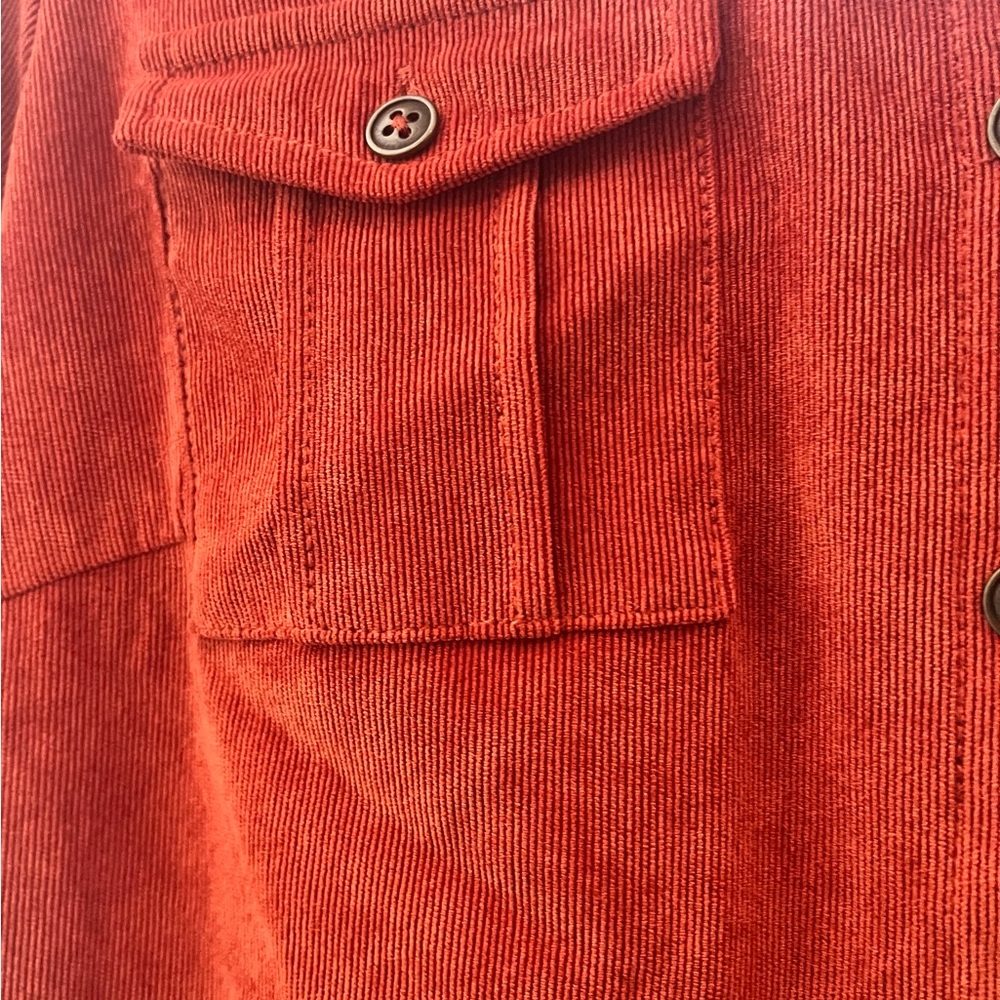 Sharagano Orange Button-Front Midi Dress - Picture 3 of 5